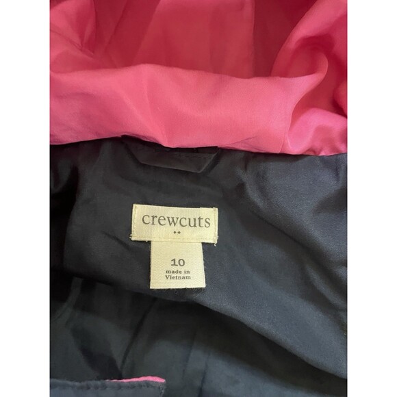 J Crew CREWCUTS Girls 10 Navy/Pink Puffy Hooded Winter Jacket Coat Parka - Picture 6 of 6